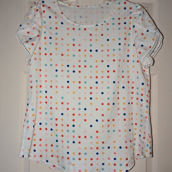 SHEIN Tops - Shein blouse, size Med, polka dots, EUC!